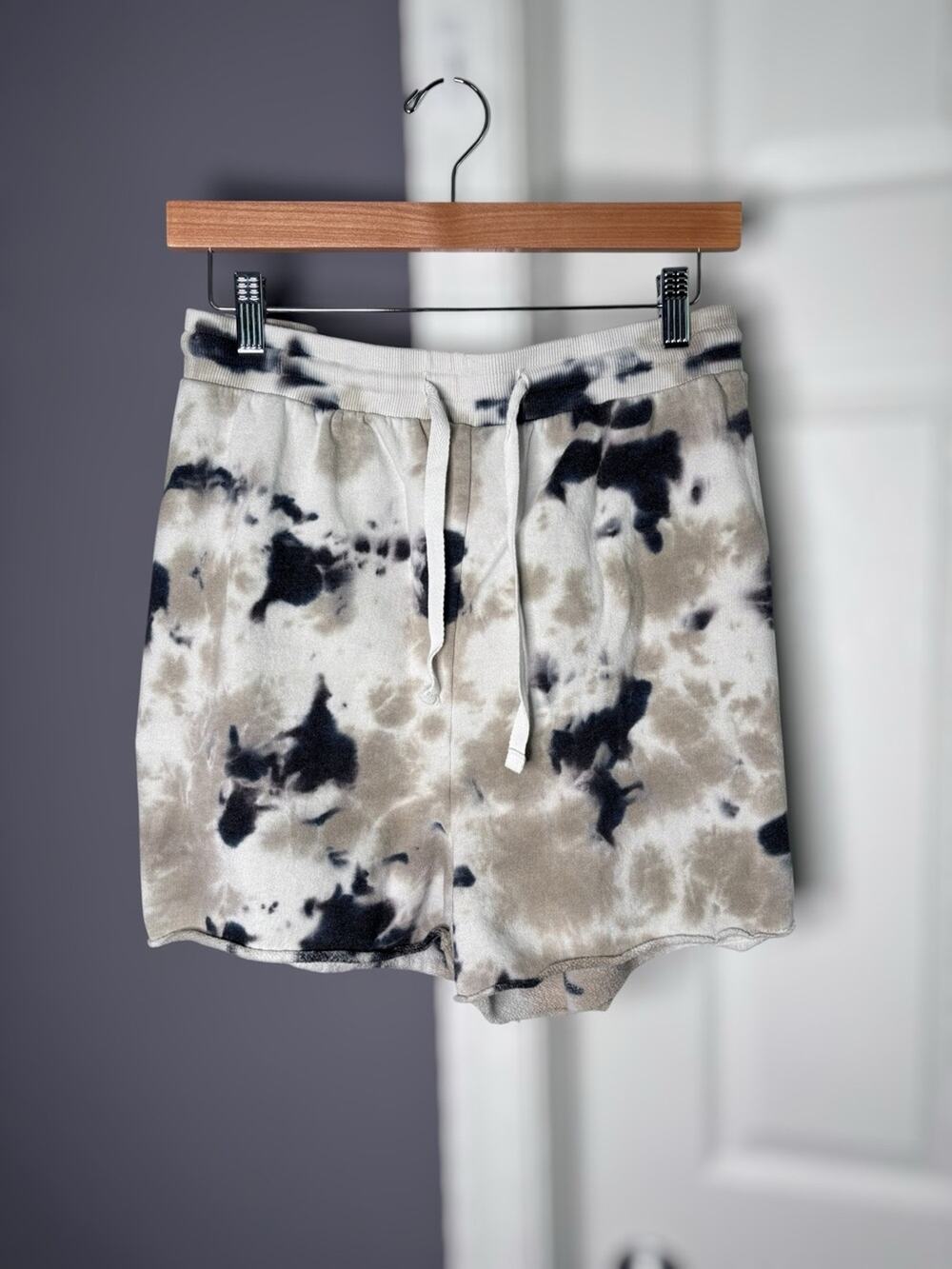 The Drop Tan Navy Blue Tie Dye Pull On Drawstring Shorts 2X